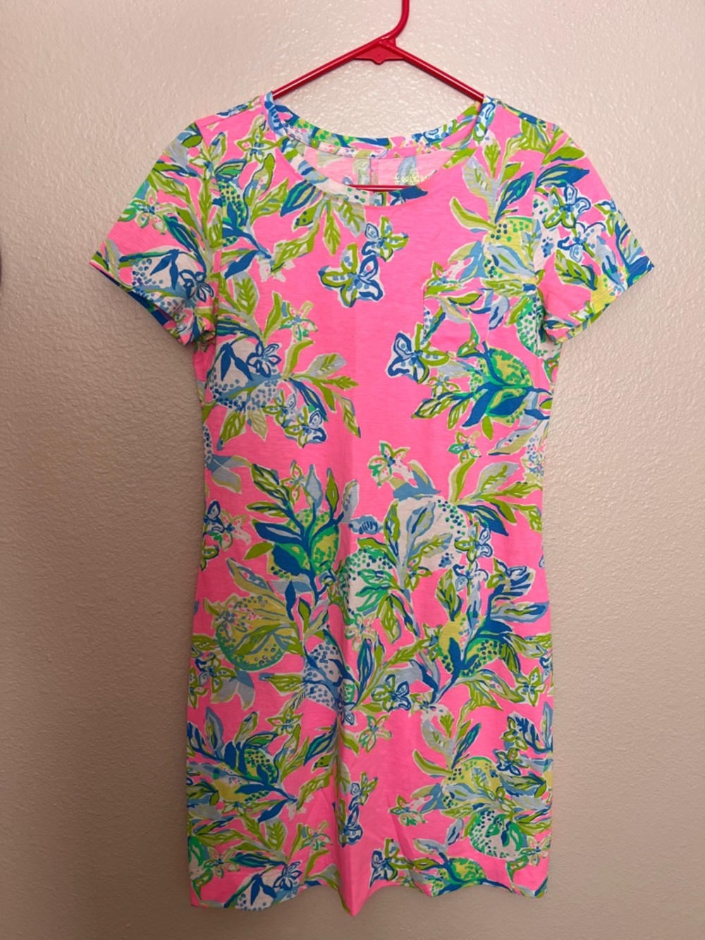 Lilly Pulitzer Pink Floral Short-Sleeve Tee Dress